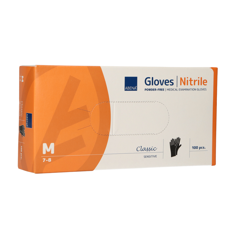 Load image into Gallery viewer, Abena poedervrije nitrile handschoenen maat medium 100 stuks zwart