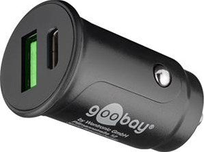 Load image into Gallery viewer, Enzo goobay usb autolader usb-c en usb-a 12v-24v 3a zwart - 9540129