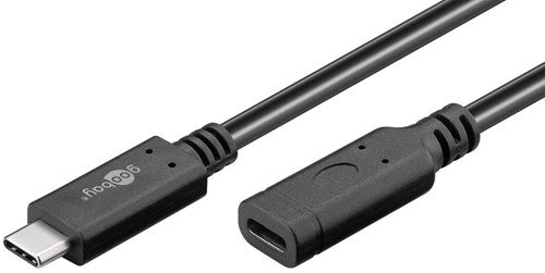 Load image into Gallery viewer, Enzo goobay usb-c male - usb-c female verlengkabel | 1m zwart - 9550230