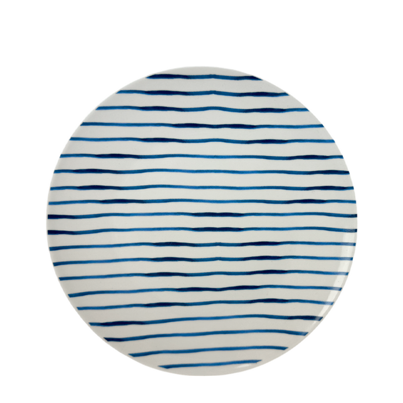 Afbeelding laden in galerijviewer, Gusta bord strepen blauw ø20cm