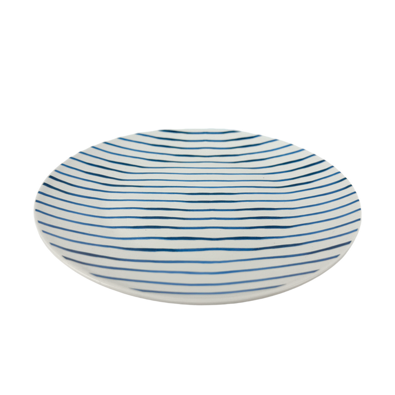 Afbeelding laden in galerijviewer, Gusta bord strepen blauw ø20cm