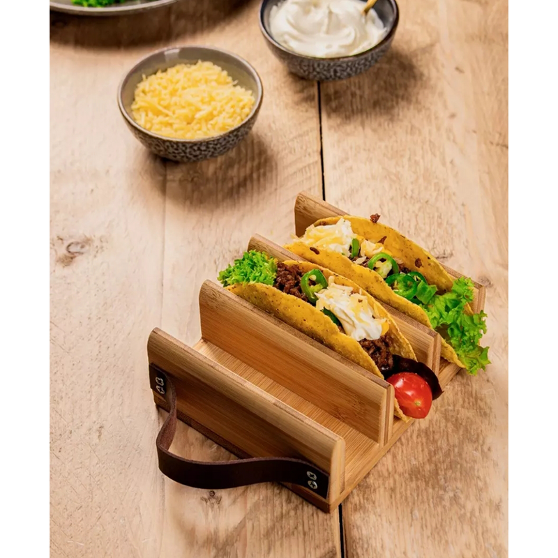 Afbeelding laden in galerijviewer, Gusta taco houder bamboe 14x12cm