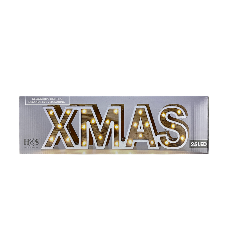 Afbeelding laden in galerijviewer, H s letters hout led xmas 25led 38cm