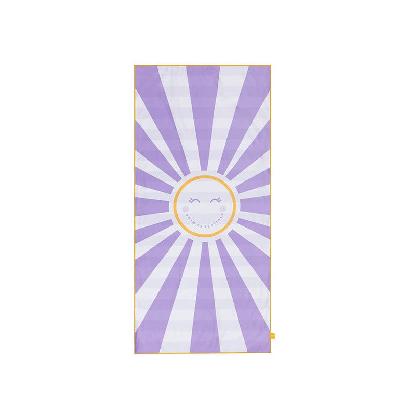 Afbeelding laden in galerijviewer, Happy sunshine | paars wit microvezel handdoek 135 x 65 cm