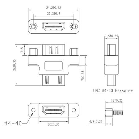 Load image into Gallery viewer, Hdmi a koppelstuk paneelmontage