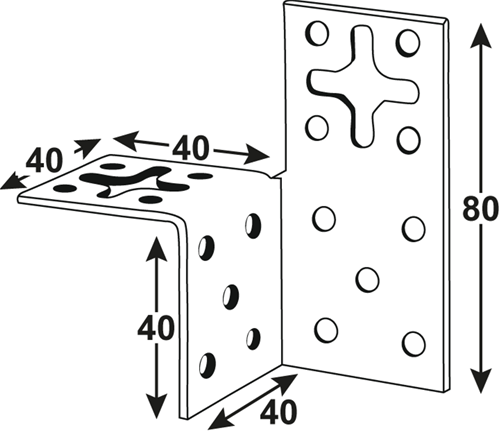 Load image into Gallery viewer, Connex latverbinding rechts 40x40x80x2 bvz - hvb4385