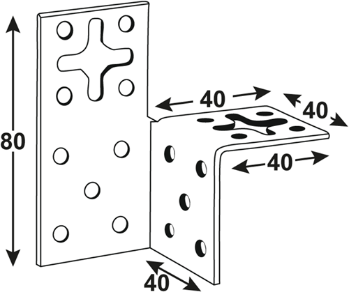 Load image into Gallery viewer, Connex latverbinding links 40x40x80x2 bvz - hvb4386