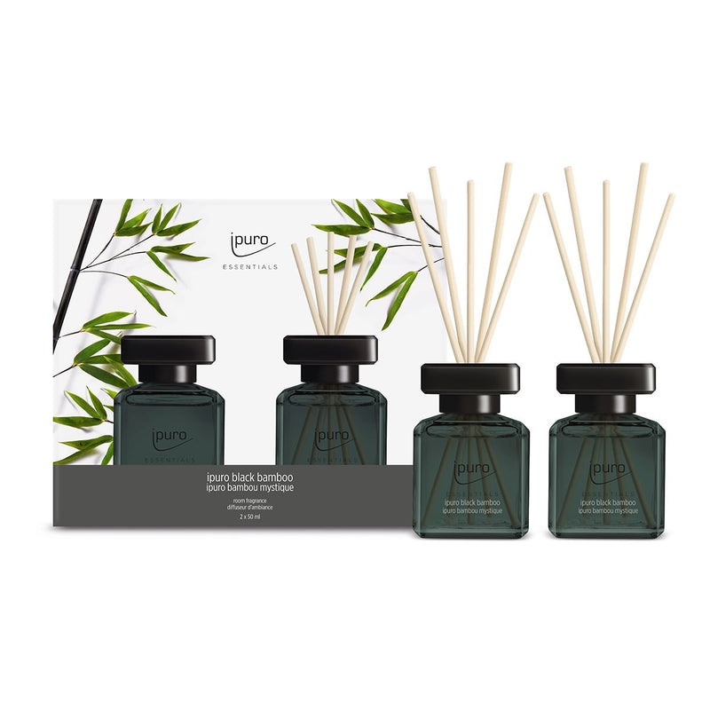 Load image into Gallery viewer, Ipuro geurdiffuser black bamboo 2 x 50 ml