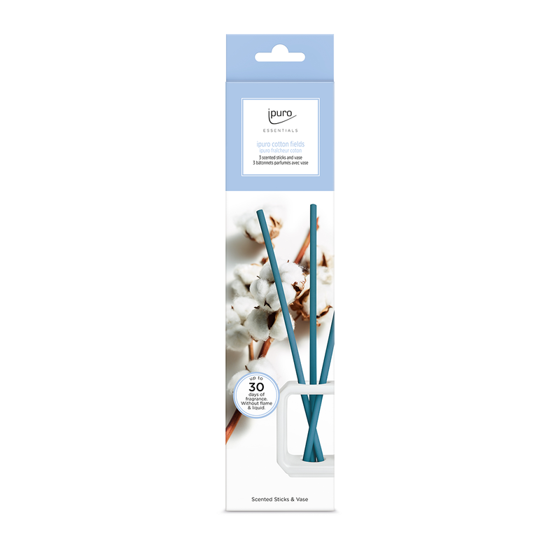 Load image into Gallery viewer, Ipuro scented sticks vase set cotton fields wit