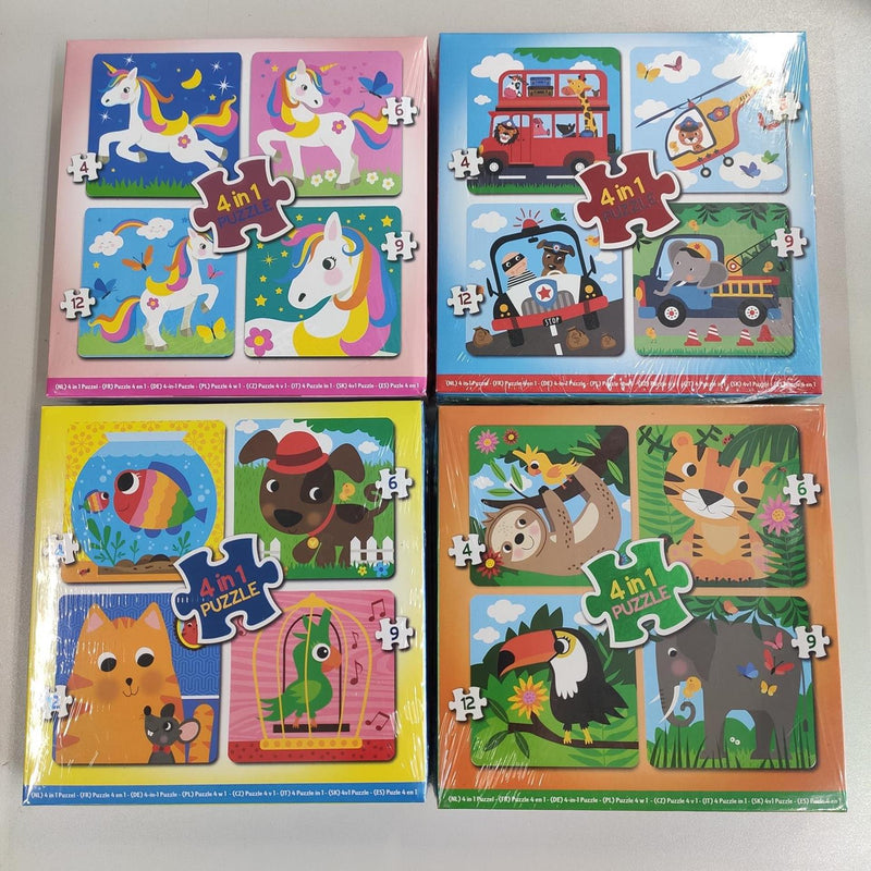 Afbeelding laden in galerijviewer, 4-in-1 puzzel 4,6,9 en 12 stukjes