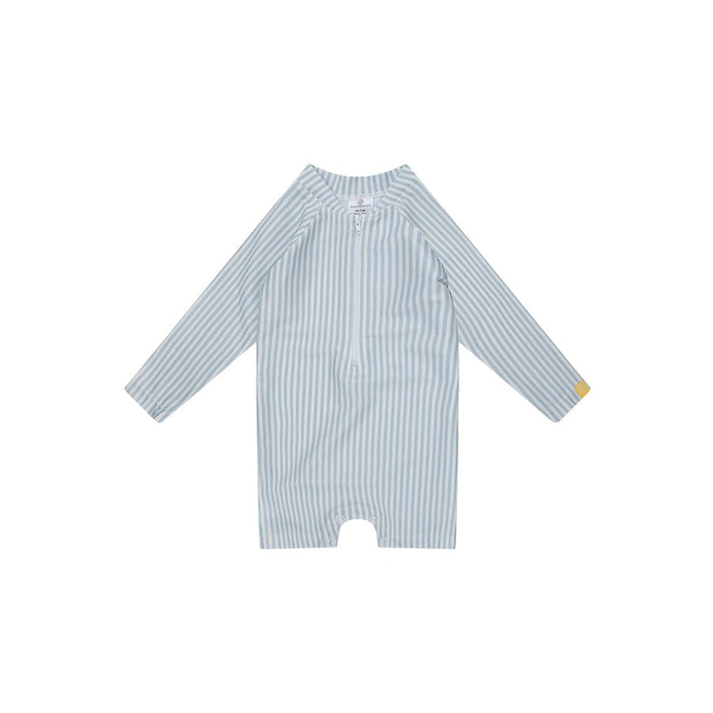 Afbeelding laden in galerijviewer, Blue stripes | blauw wit uv zwempak jongens