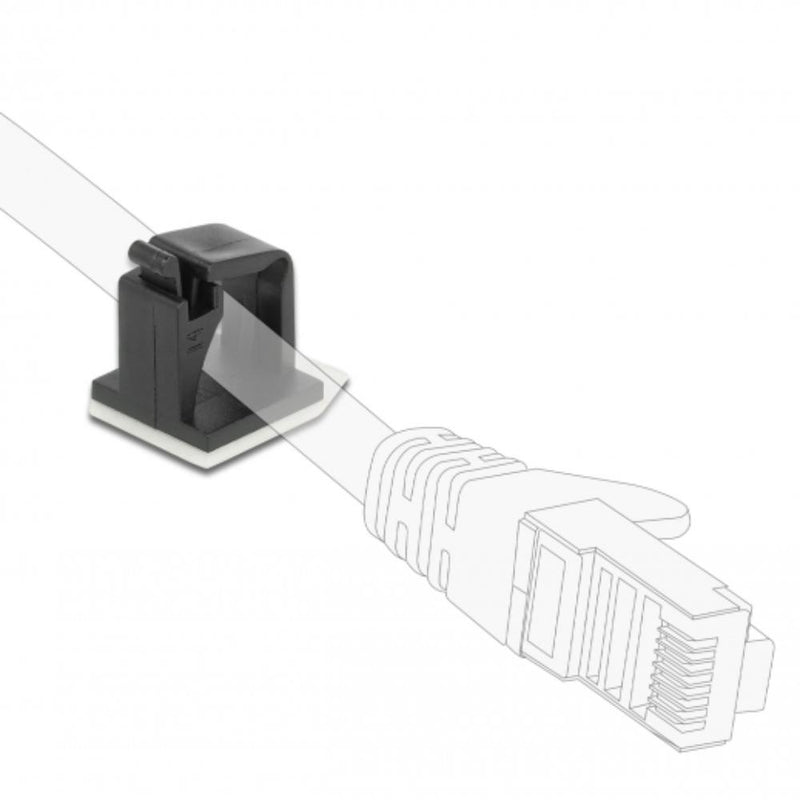 Load image into Gallery viewer, Delock kabelhouder met vergrendeling zelfklevend zwart 10 stuks
