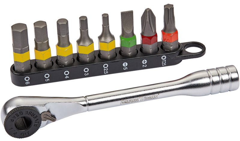 Load image into Gallery viewer, Katana mini ratchet incl. bit set 9-pieces