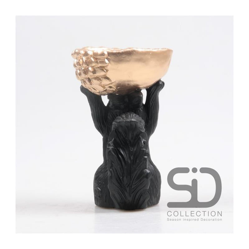 Load image into Gallery viewer, Season inspired decoration eekhoorn met bak 11x9,5x18cm zwart