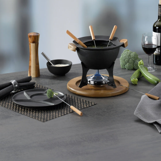 Load image into Gallery viewer, Kela Country fondueset 6 personen 1 liter 11-delig zwart