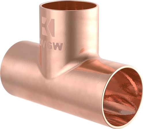 Load image into Gallery viewer, Kirchhoff koperen t-stuk, blank, 18 mm, 3 sockets, (5130) - 989044017