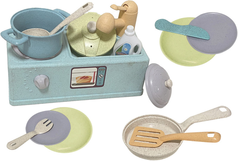 Load image into Gallery viewer, Kitchen toys speelgoed wastafel met keukenaccessoires gerecycled