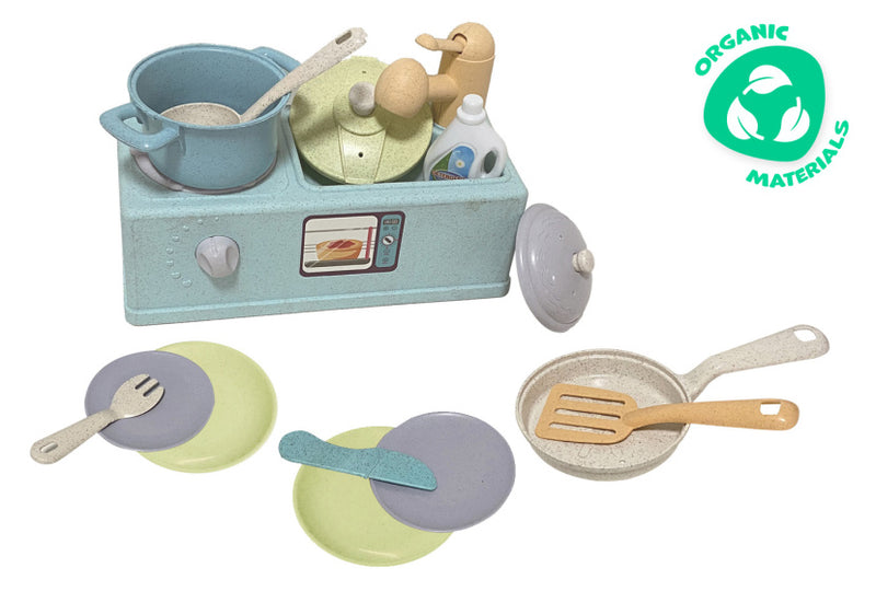 Load image into Gallery viewer, Kitchen toys speelgoed wastafel met keukenaccessoires gerecycled