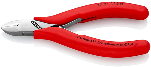 Load image into Gallery viewer, Knipex elektronica-zijsnijtang | 115 mm lengte | doorgestoken scharnier | kunststof bekleed - 77 21 115 n