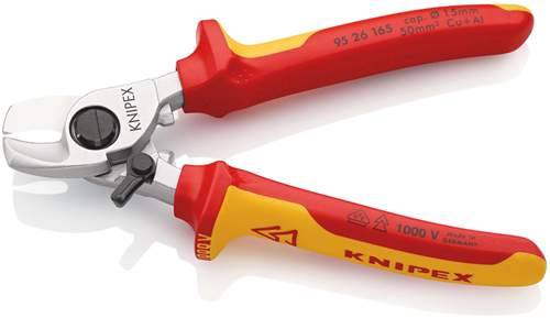 Load image into Gallery viewer, Knipex kabelschaar met openingsveer | geïsoleerd | meer-componentengrepen | vde-getest - 95 26 165 sb