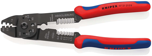 Load image into Gallery viewer, Knipex krimptang met meer-componentengrepen | zwart gelakt | lengte 240 mm | zelfbedieningskaart blister - 97 21 215 b sb