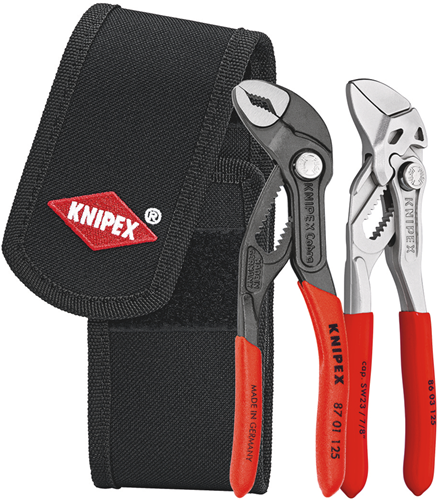 Afbeelding laden in galerijviewer, Knipex mini-tangenset in gereedschapsriemtas | 1 x 86 03 125, 1 x 87 01 125 - 00 20 72 v04