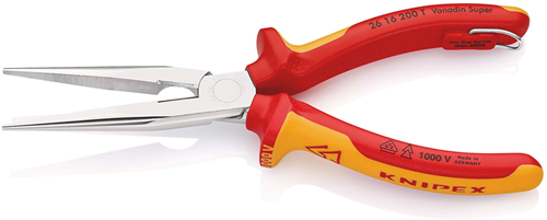 Load image into Gallery viewer, Knipex platspitse tang met zijsnijder (telefoontang) | 200 mm lengte | geïsoleerd | meercomponenten-omhulling - 26 16 200 t bk