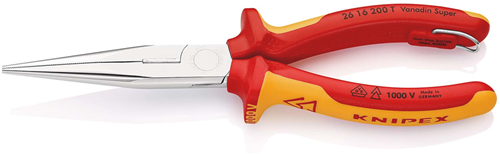 Load image into Gallery viewer, Knipex platspitse tang met zijsnijder (telefoontang) | 200 mm lengte | geïsoleerd | meercomponenten-omhulling - 26 16 200 t bk