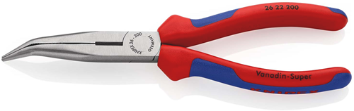 Load image into Gallery viewer, Knipex platspitse tang met zijsnijder (telefoontang) | 200 mm lengte | meer-componentengrepen | zwart geatramenteerd - 26 22 200 sb