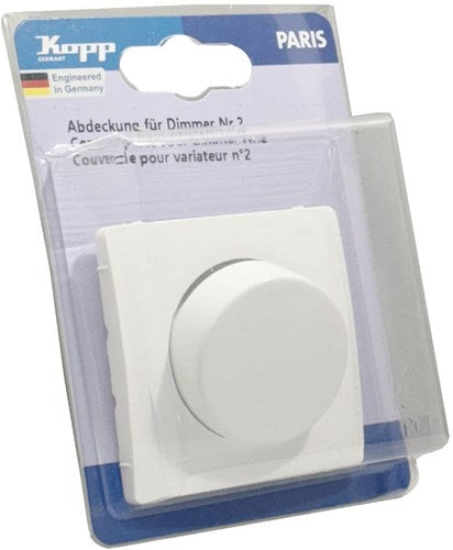 Load image into Gallery viewer, Enzo kopp paris arctic wit afdekplaat + knop dimmer - 4625030