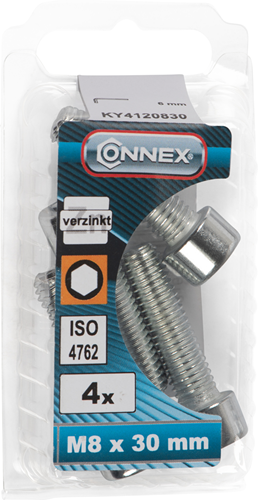 Load image into Gallery viewer, Connex binnenzeskantbout cy m8x30 4st vz - ky4120830