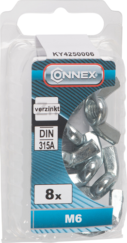Afbeelding laden in galerijviewer, Connex vleugelmoer m6 8st vz - ky4250006
