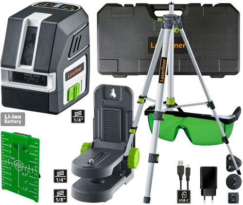 Load image into Gallery viewer, Laserliner pocketcross-laser 2g set | groene laserstraal + statief 150 cm - 036.713a
