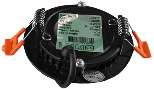 Afbeelding laden in galerijviewer, Enzo led panel downlight 3w 3000k incl. driver zwart - led2600