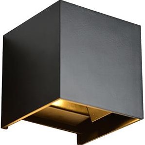 Afbeelding laden in galerijviewer, Enzo led wandlamp 2x3w up down vierkant zwart 3000k - 5082070