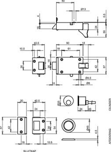 Load image into Gallery viewer, Lips 1757 cilinderoplegslot | dagschoot en schootvergrendeling | dm 60mm | draairichting 1. - 9857023