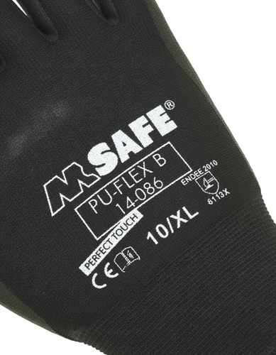 Afbeelding laden in galerijviewer, M-safe pu-flex b 14-086 werkhandschoen | zwart | maat xl - 11408610