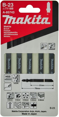 Afbeelding laden in galerijviewer, Makita accessoires decoupeerzaagblad b23 - t118b | 5 stuks - a-85743