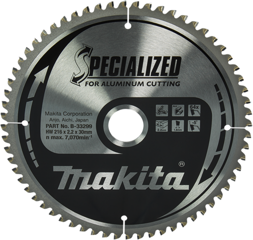 Load image into Gallery viewer, Makita accessoires afkortzaagblad aluminium | specialized 216x30x2,2 64t -5g - b-33299 - b-33299