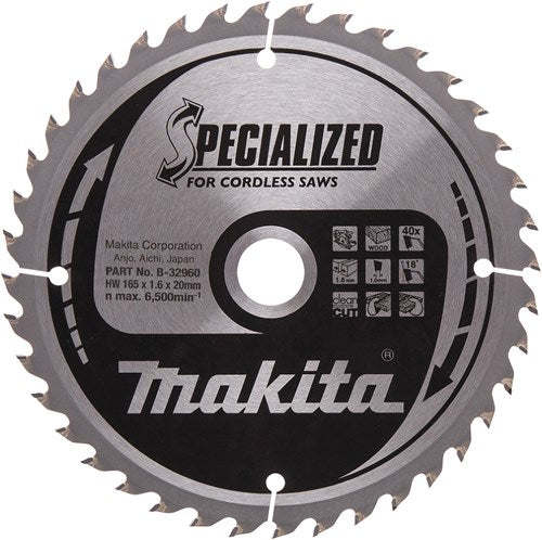 Load image into Gallery viewer, Makita accessoires cirkelzaagblad | hout | 165x20x1,6 40t 18g - b-32960