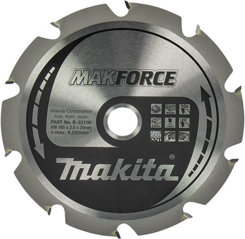 Afbeelding laden in galerijviewer, Makita accessoires cirkelzaagblad hout 165x20x2,0 10t 20g - b-32100
