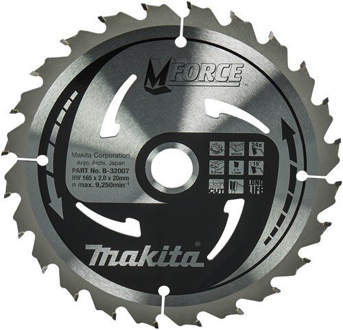 Load image into Gallery viewer, Makita accessoires cirkelzaagblad | hout | mforce | 165x20x2,0 24t15g - b-32007