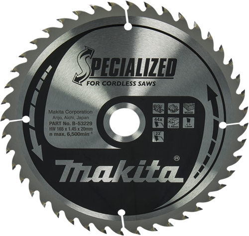 Load image into Gallery viewer, Makita accessoires cirkelzaagblad hout | specialized 165x20x1,45 44t 23g - b-53229 b-53229