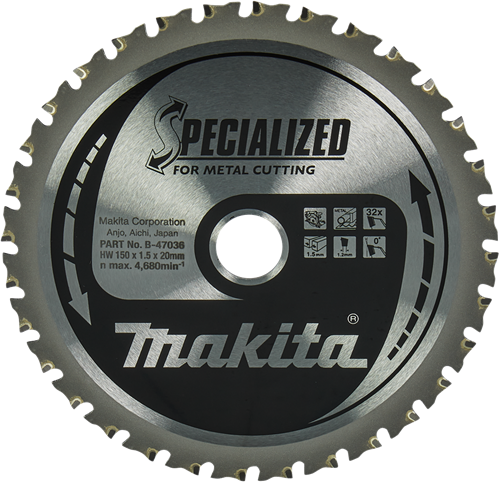 Load image into Gallery viewer, Makita accessoires cirkelzaagblad staal | specialized 150x20x1,5 32t 0g - b-47036 b-47036