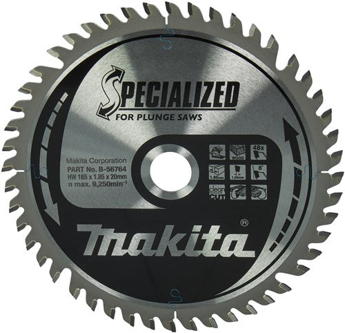Load image into Gallery viewer, Makita accessoires makita invalzaagblad voor hout | specialized | ø 165mm asgat 20mm 48t - b-56764