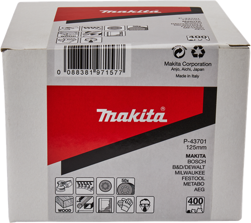Load image into Gallery viewer, Makita accessoires schuurschijf 125mm k400 red velcro - p-43701 - p-43701