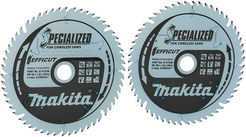 Load image into Gallery viewer, Makita accessoires twin-pack cirkelzaagblad hout efficut 165x20x1,45 56t 23g - b-57336-2