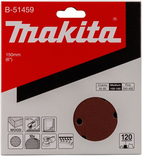 Load image into Gallery viewer, Makita accessoires schuurschijf k120 150mm - b-51459 - b-51459