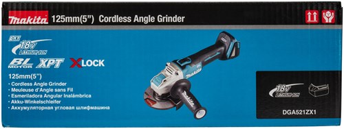 Load image into Gallery viewer, Makita dga521zx1 | 18 v | haakse slijper | 125 mm | x-lock | body | zonder accu's en lader | met vastzetschakelaar - dga521zx1