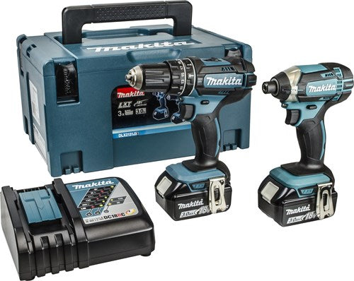Load image into Gallery viewer, Makita dlx2131jx 18v accu klopboormachine dhp482 + slagschroevendraaier dtd152 combiset (2x 3.0ah accu) in mbox